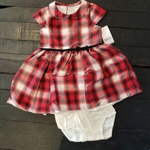 Carters Red Black Plaid Dress Fancy Formal 18 Mon